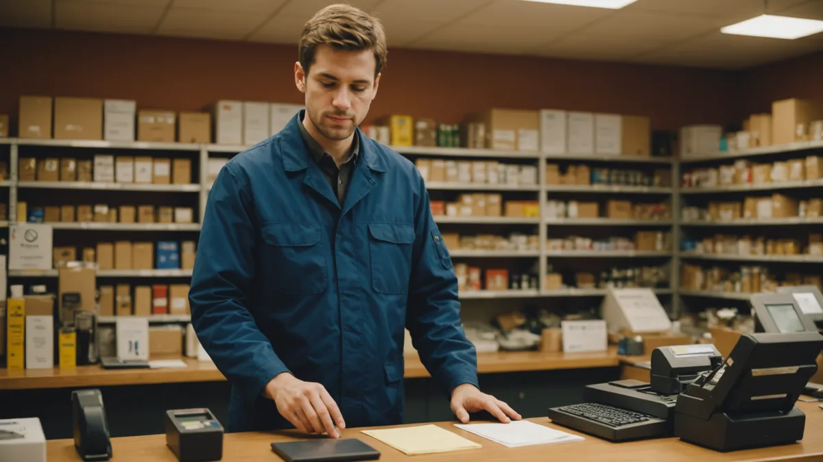 Foreman reviewing unauthorised materials order