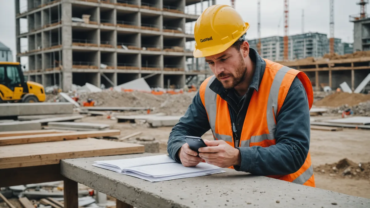 Builder on the phone to a supplier